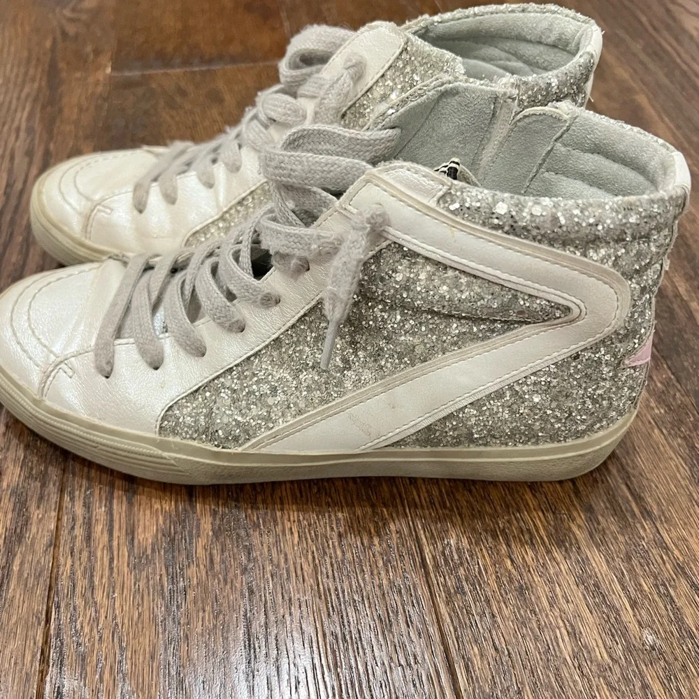 ShuShop Golden Goose Sneakers, silver with purple stars! Preppy, 7.5! - Picture 5 of 6